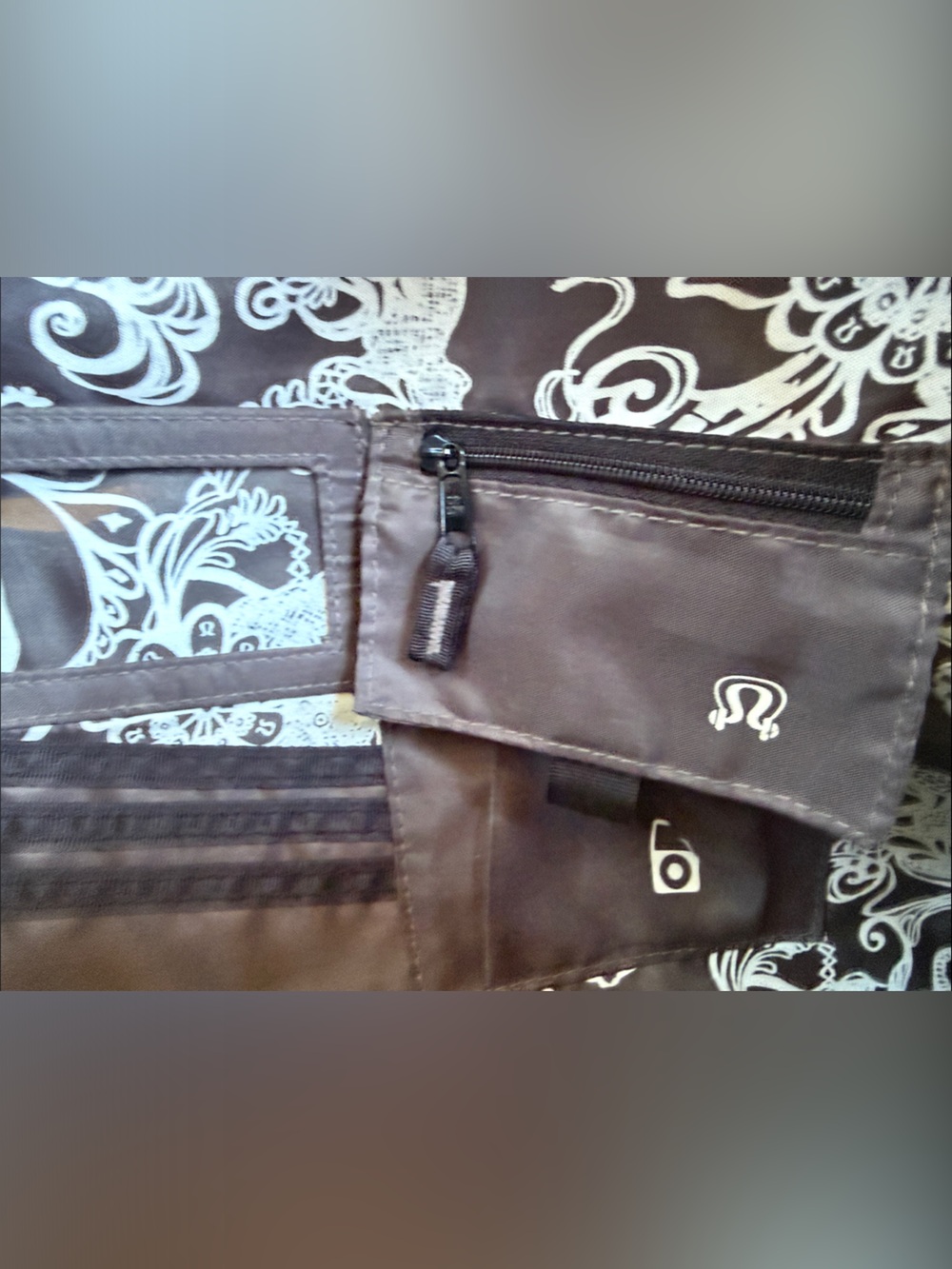 lululemon athletica Black Faux Leather Duffel with Striped Shoulder Strap, EUC!! - Picture 10 of 16
